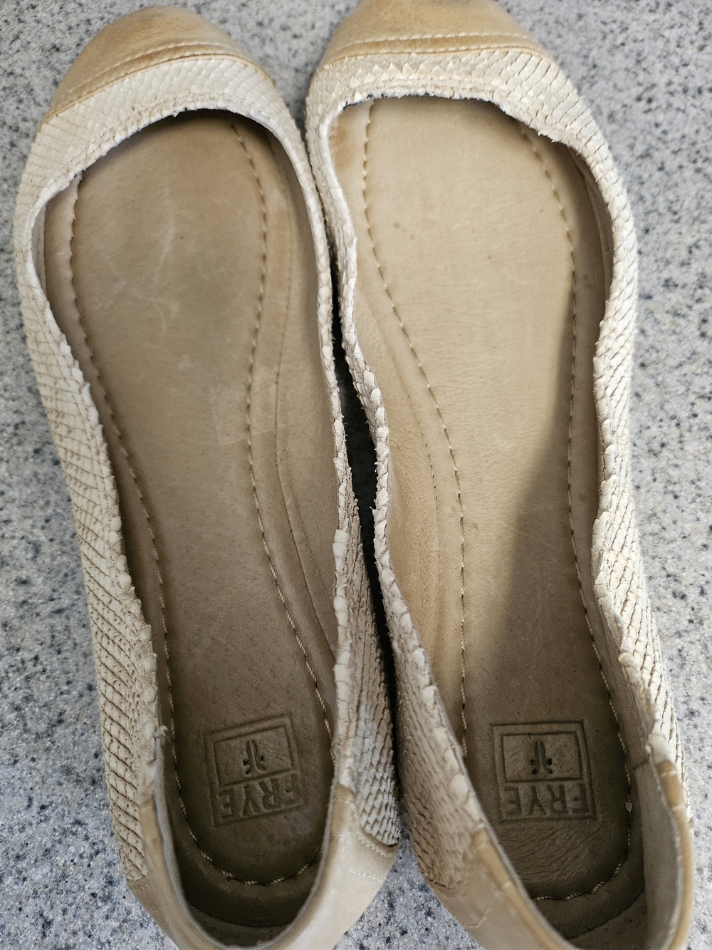Frye Beige Woven Leather Ballet Flats - Picture 4 of 12